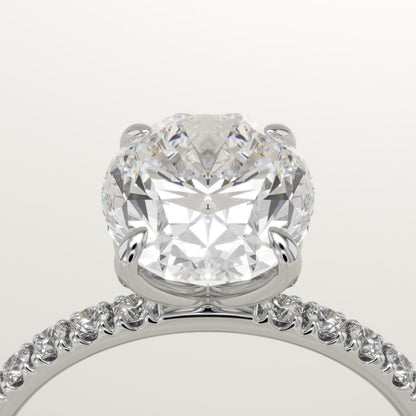 Oval Cut Pave Lab-Grown Diamond Engagement Ring