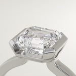 2.0 CT Asscher Cut Half Bezel Lab-Grown Diamond Engagement Ring