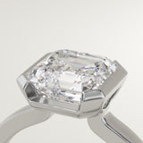 2.0 CT Asscher Cut Half Bezel Lab-Grown Diamond Engagement Ring