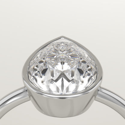 Pear Cut Bezel Lab-Grown Diamond Engagement Ring