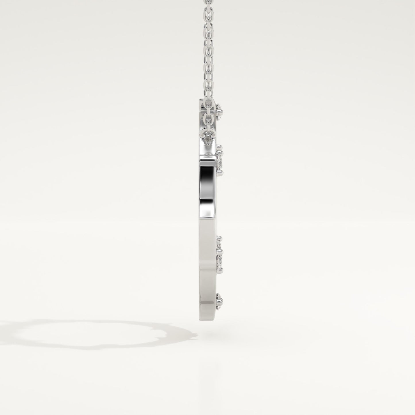 0.09 TCW Round Lab-Grown Diamond Circle Charm Necklace