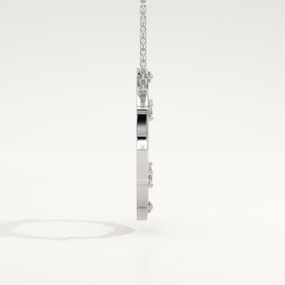 0.09 TCW Round Lab-Grown Diamond Circle Charm Necklace