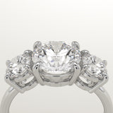 2.0 CT Round Cut Three Stone Lab-Grown Diamond Engagement Ring