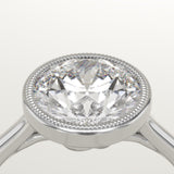 1.5 CT Round Cut Solitaire Bezel Lab-Grown Diamond Engagement Ring