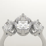 2.0 CT Oval Cut Three Stone Lab-Grown Diamond Engagement Ring