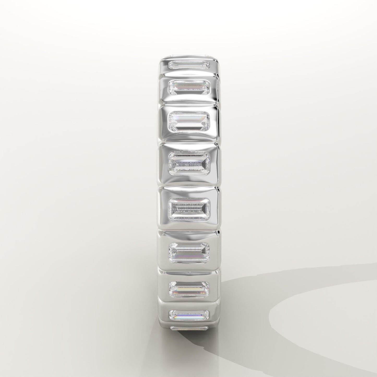 0.8 TCW Baguette Lab-Grown Diamond Full Eternity Bezel Wedding Band
