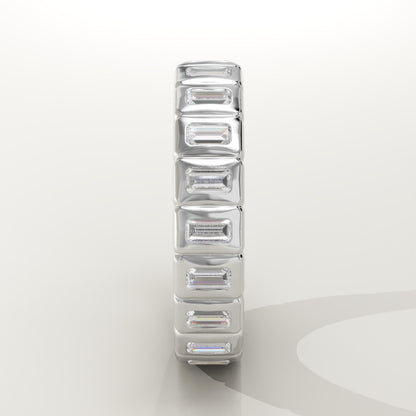 0.8 TCW Baguette Lab-Grown Diamond Full Eternity Bezel Wedding Band