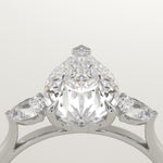 2.0 CT Pear Cut Three Stone Lab-Grown Diamond Engagement Ring
