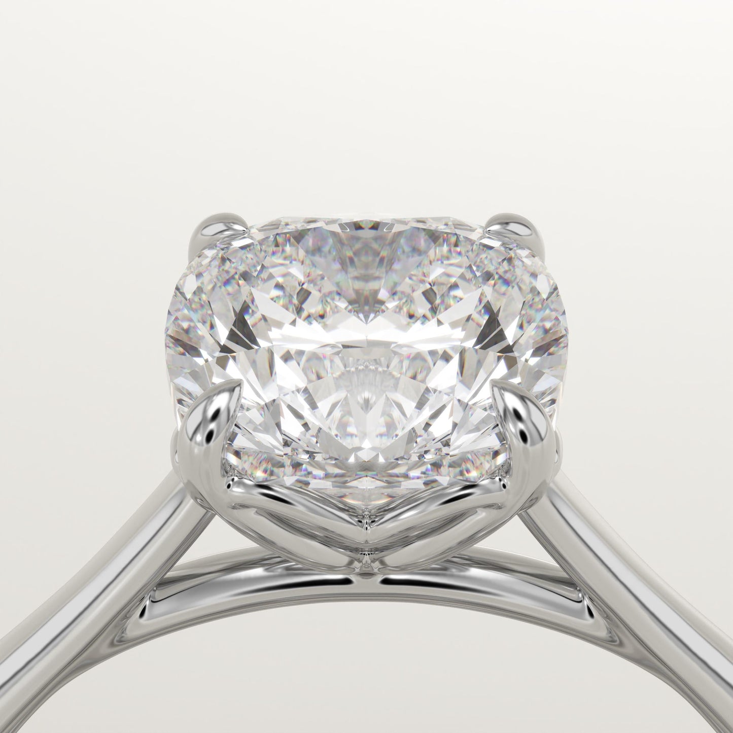1.75 CT Cushion Cut Solitaire Moissanite Engagement Ring