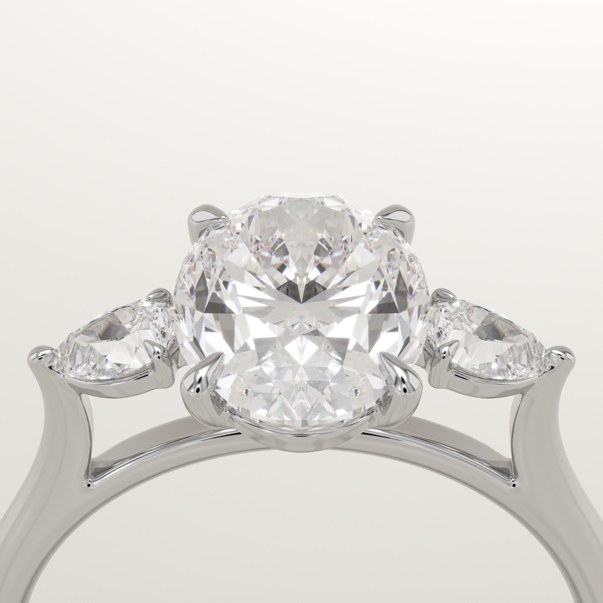 2.0 CT Oval Cut Three Stone Lab-Grown Diamond Engagement Ring