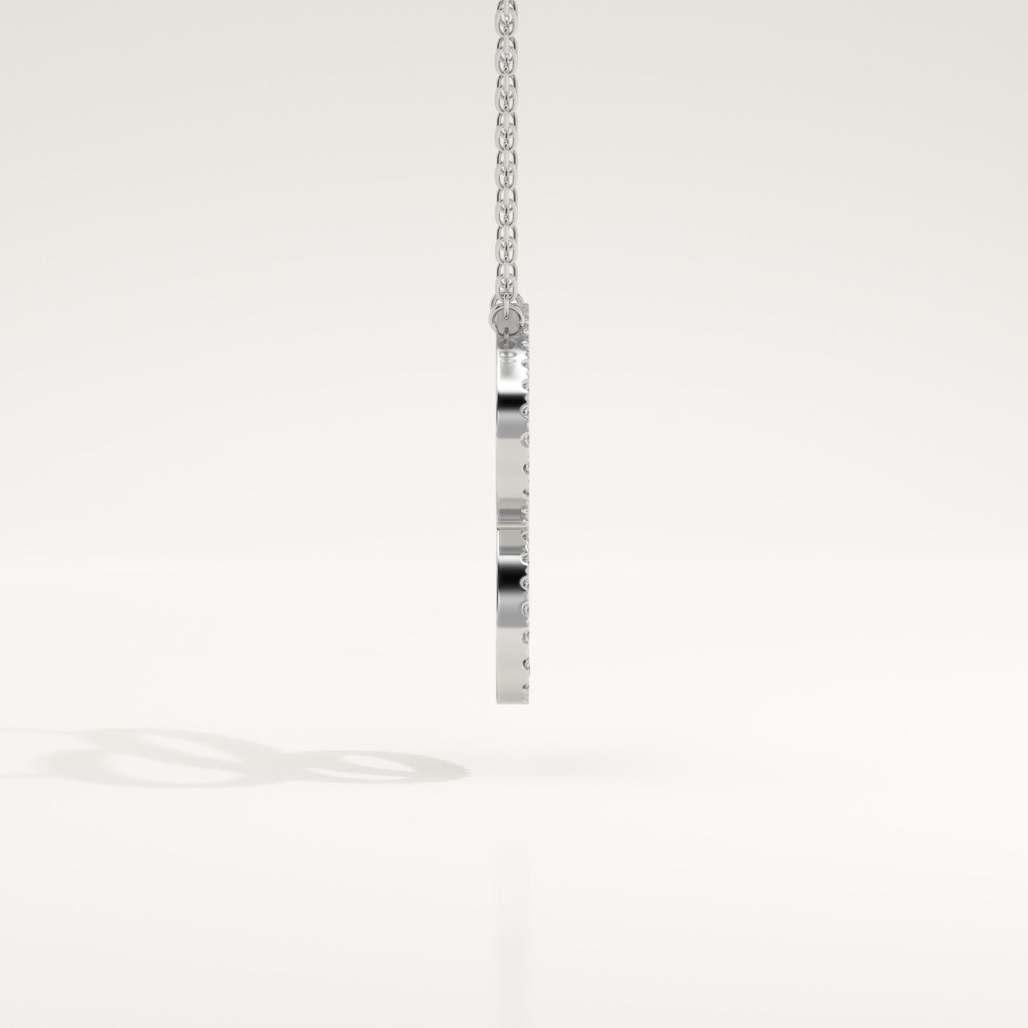 0.144 TCW Round Lab-Grown Diamond C Initial Necklace