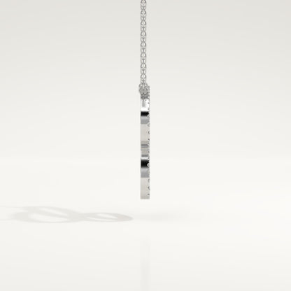0.144 TCW Round Lab-Grown Diamond C Initial Necklace