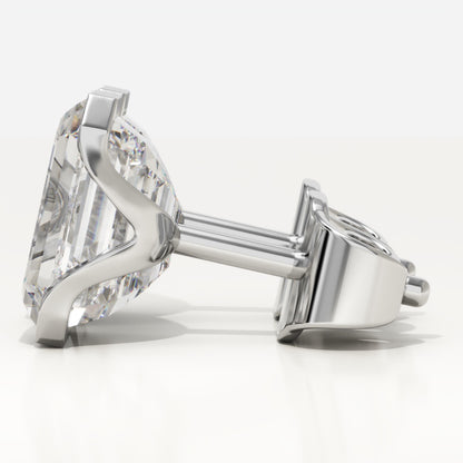 1 TCW Emerald Half Bezel Lab-Grown Diamond Stud Earrings