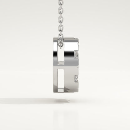 0.54 TCW Round Lab-Grown Diamond Oval Charm Necklace