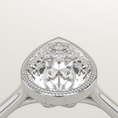Pear Cut Solitaire Bezel Lab-Grown Diamond Engagement Ring