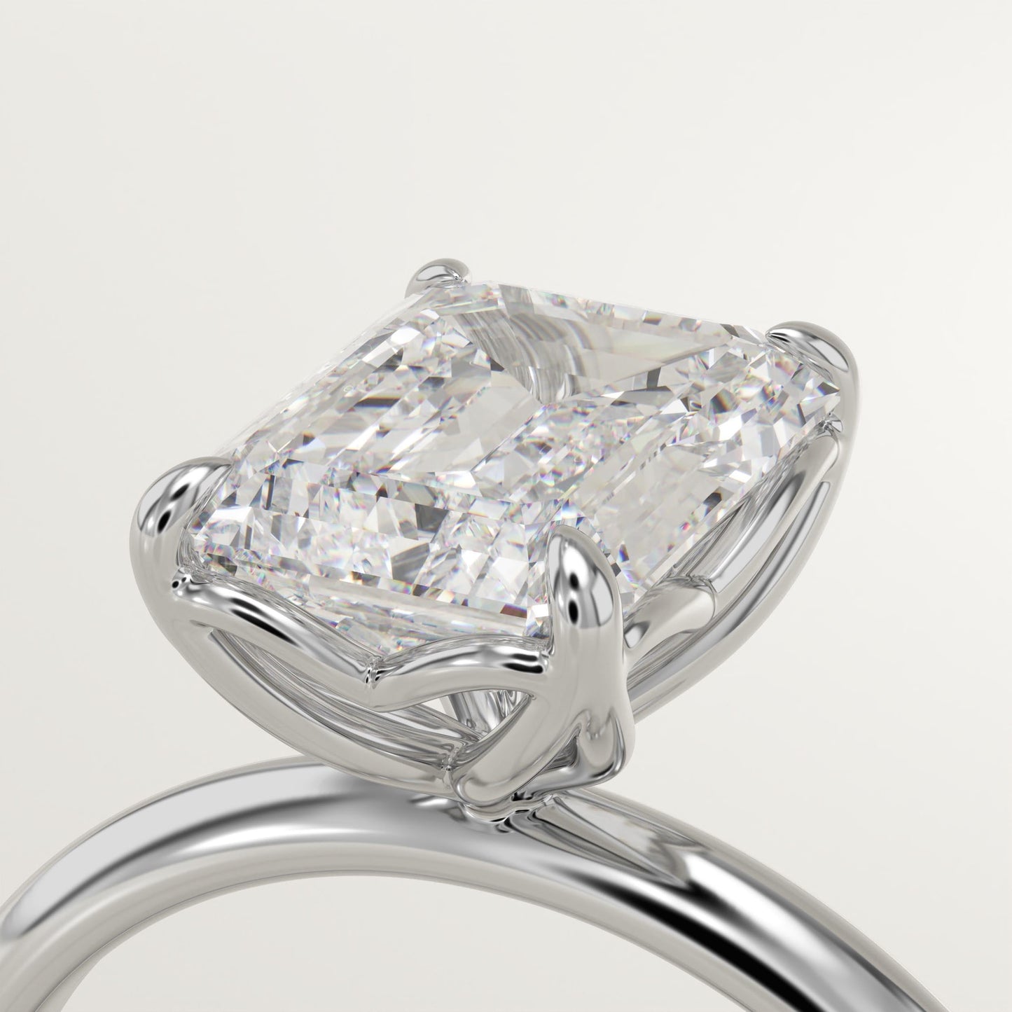 Emerald Cut Solitaire Lab-Grown Diamond Engagement Ring