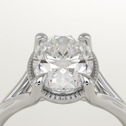 Oval Cut Split Shank Lab-Grown Diamond Engagement Ring