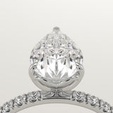 1.5 CT Pear Cut Pave Lab-Grown Diamond Engagement Ring