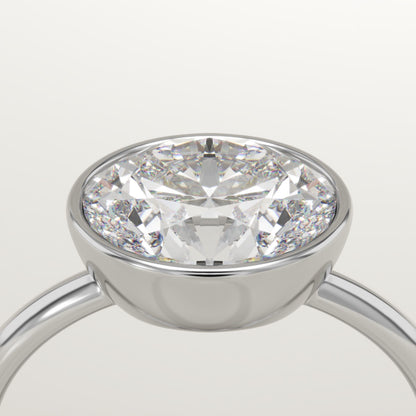 1.75 CT East West Oval Cut Solitaire Bezel Moissanite Engagement Ring
