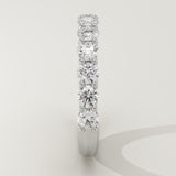 1.1 TCW Round Cut Lab-Grown Diamond Half Eternity Wedding Band