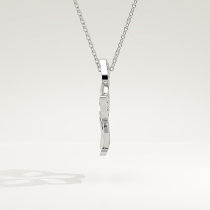 0.23 TCW Round Lab-Grown Diamond Flower Charm Necklace