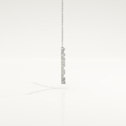 0.33 TCW Round Lab-Grown Diamond V Shaped Charm Necklace