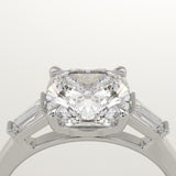 2.0 CT Cushion Cut Three Stone Lab-Grown Diamond Engagement Ring