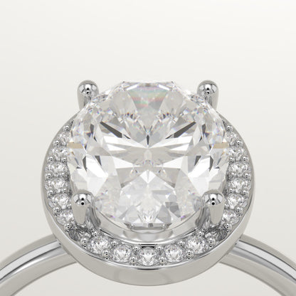 Oval Cut Halo Lab-Grown Diamond Engagement Ring