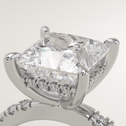 Princess Cut Hidden Halo & Pave Lab-Grown Diamond Engagement Ring