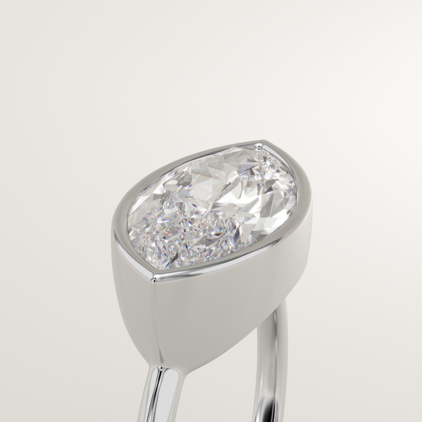 1.75 CT East West Marquise Cut Solitaire Bezel Moissanite Engagement Ring