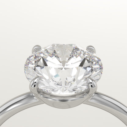 2 CT Round Cut Solitaire Moissanite Engagement Ring