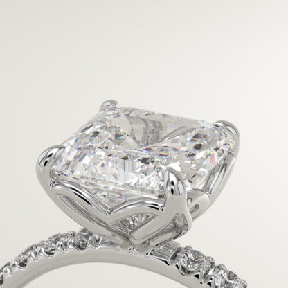 Asscher Cut Pave Lab-Grown Diamond Engagement Ring