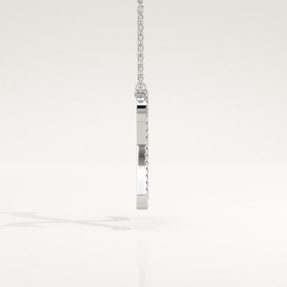 0.133 TCW Round Lab-Grown Diamond X Initial Necklace