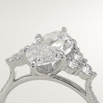 2.0 CT Marquise Cut Cluster Lab-Grown Diamond Engagement Ring