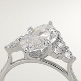 2.0 CT Marquise Cut Cluster Lab-Grown Diamond Engagement Ring