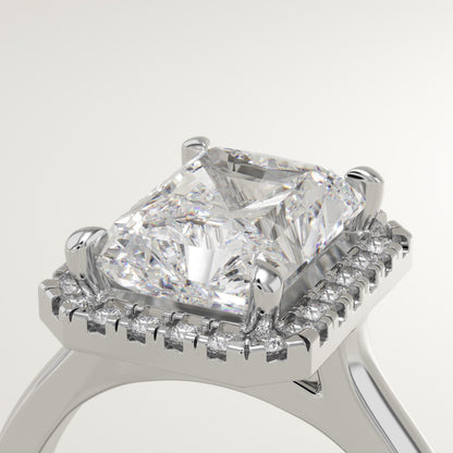 Radiant Cut Halo Lab-Grown Diamond Engagement Ring