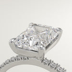 2.0 CT Radiant Cut Pave Lab-Grown Diamond Engagement Ring