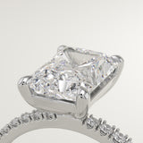 2.0 CT Radiant Cut Pave Lab-Grown Diamond Engagement Ring