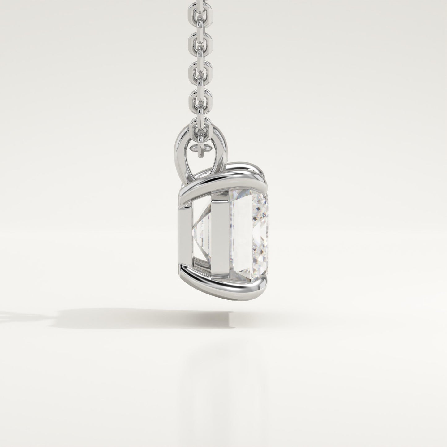2 CT East West Emerald Lab-Grown Diamond Solitaire Necklace