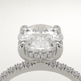 2.0 CT Oval Cut Pave Lab-Grown Diamond Engagement Ring