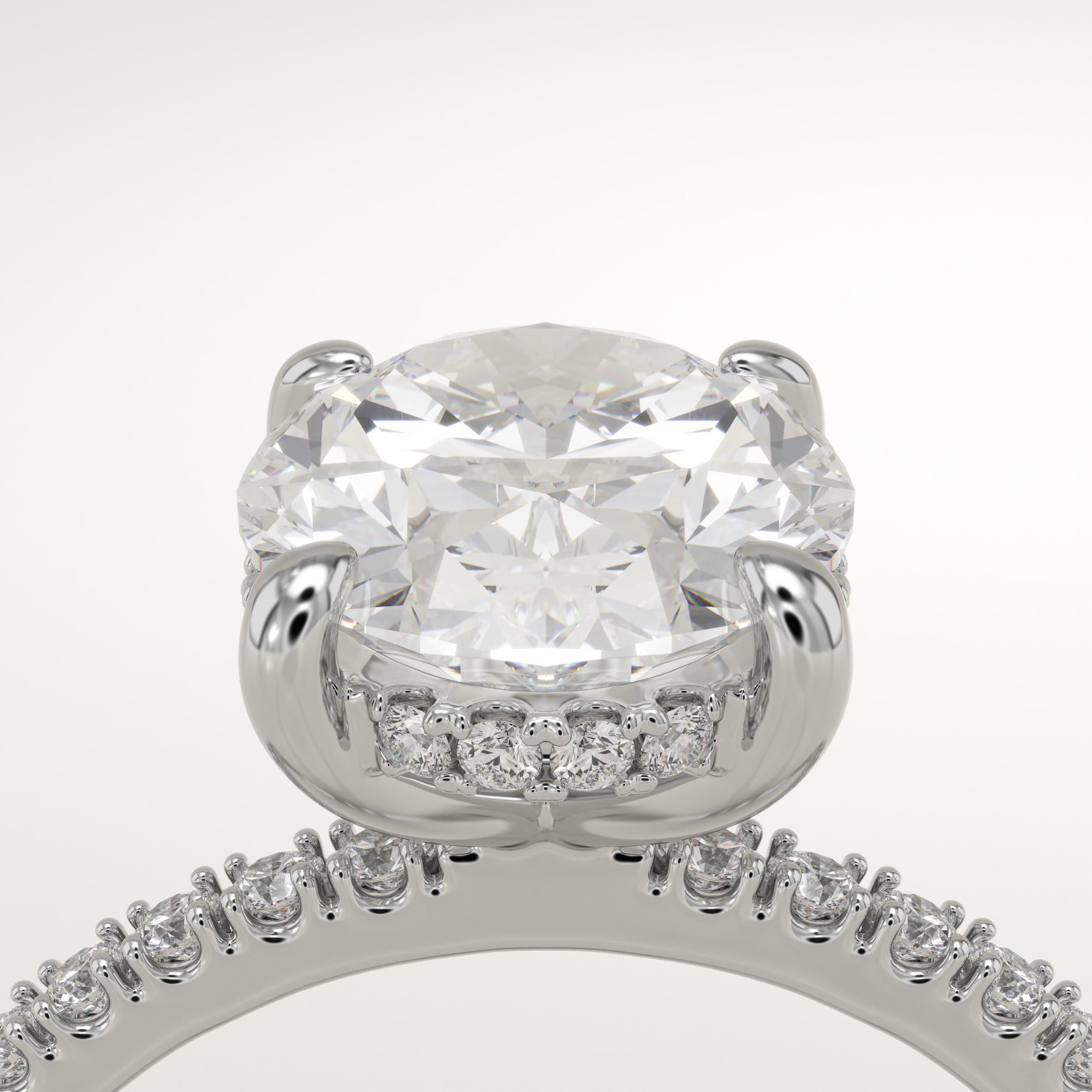 2.0 CT Oval Cut Pave Lab-Grown Diamond Engagement Ring