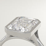 2.0 CT Emerald Cut Bezel Lab-Grown Diamond Engagement Ring