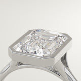 2.0 CT Emerald Cut Bezel Lab-Grown Diamond Engagement Ring
