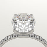 1.5 CT Oval Cut Pave Lab-Grown Diamond Engagement Ring
