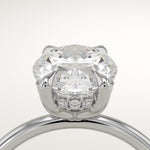 2.0 CT Oval Cut Hidden Halo Lab-Grown Diamond Engagement Ring