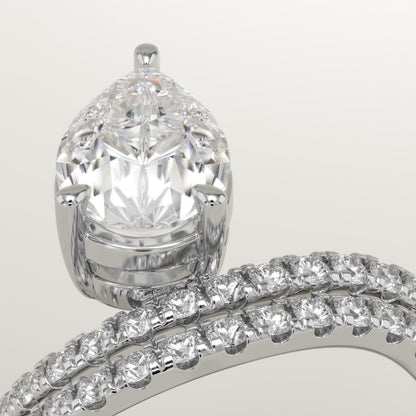 Pear Cut Pave Lab-Grown Diamond Bridal Set