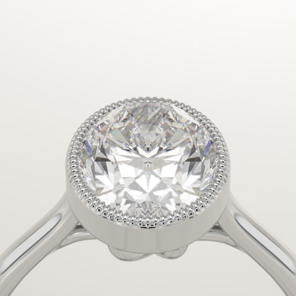 Oval Cut Bezel Lab-Grown Diamond Engagement Ring