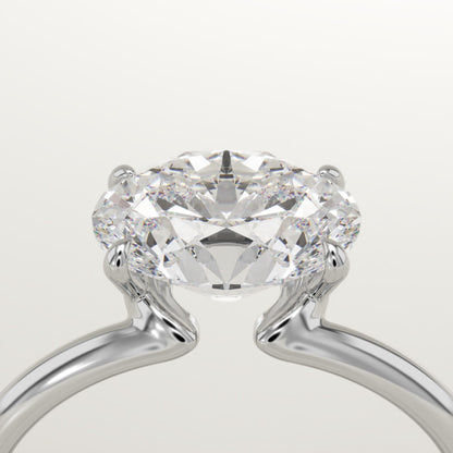 1.75 CT Oval Cut Solitaire Moissanite Engagement Ring