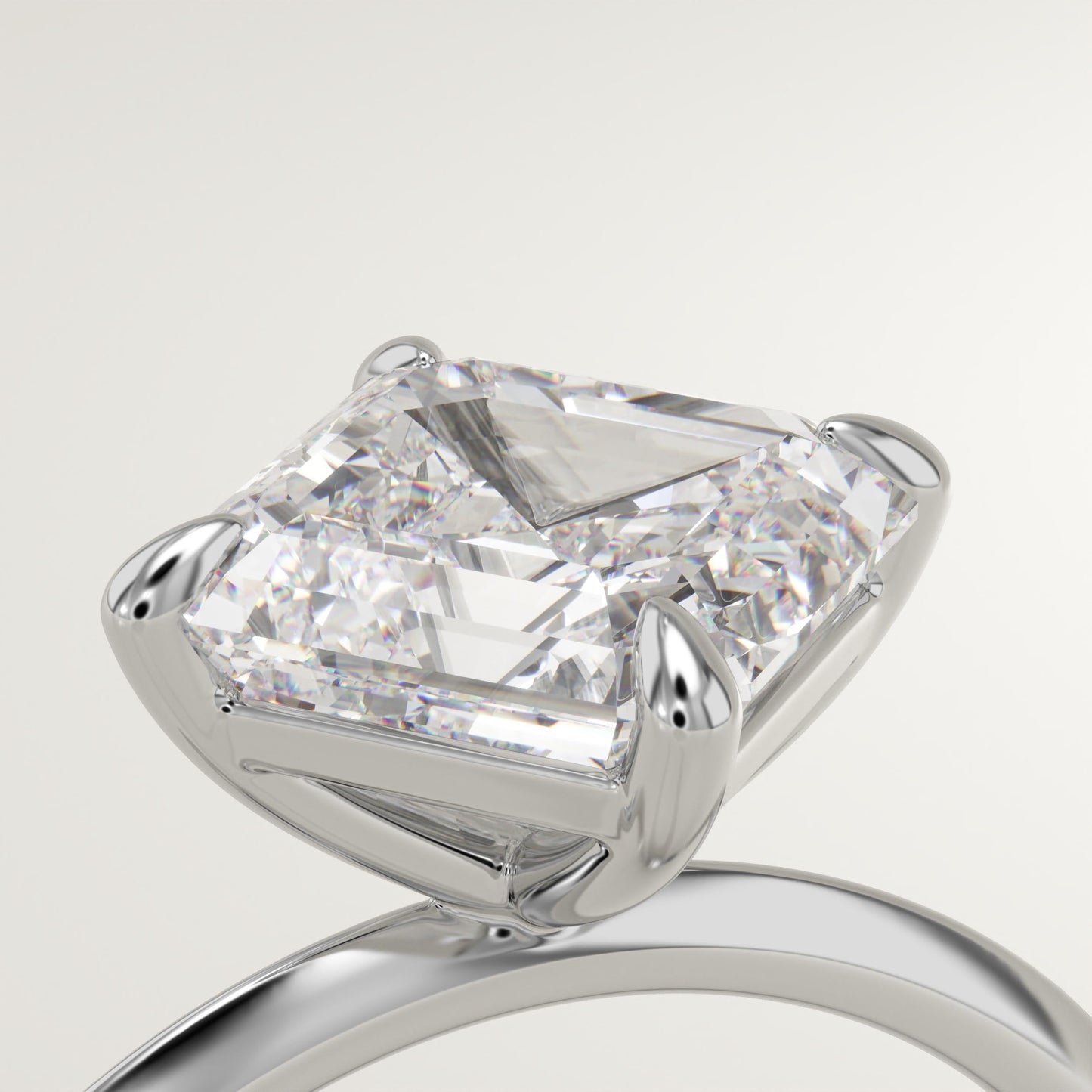 Asscher Cut Solitaire Lab-Grown Diamond Engagement Ring