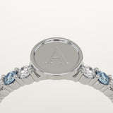 0.24 CT Round Cut Initial March-Aquamarine Birthstone Engagement Ring